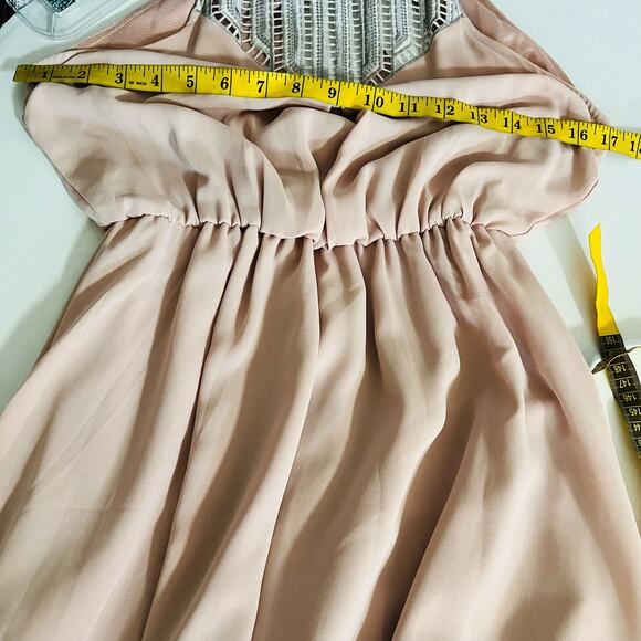 Lush Lattice Detail Sleeveless Dress Size S Small NWT Blush - Picture 5 of 7
